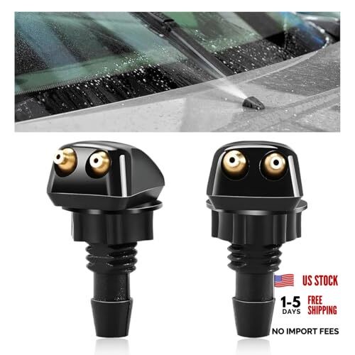 2 PCS Front Windshield Washer Nozzles, Double-Hole Windscreen Washer 2PCS