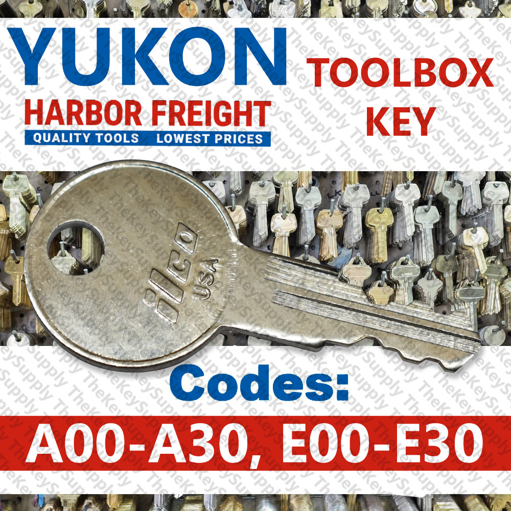 Yukon Harbor Freight Tool Box Key Cut to Code A00 - A30, E00 - E30