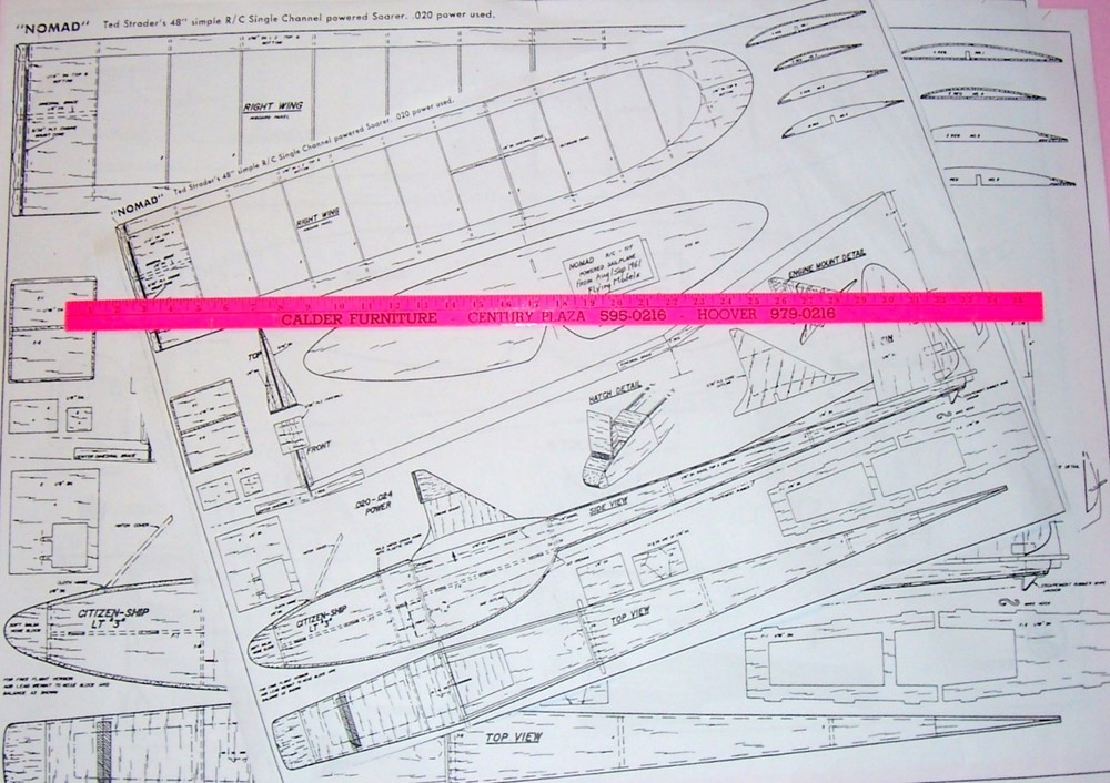 NOMAD PLAN + CONSTRUCTION ARTICLE to Build a 48" Power Pod RC Model Sailplane