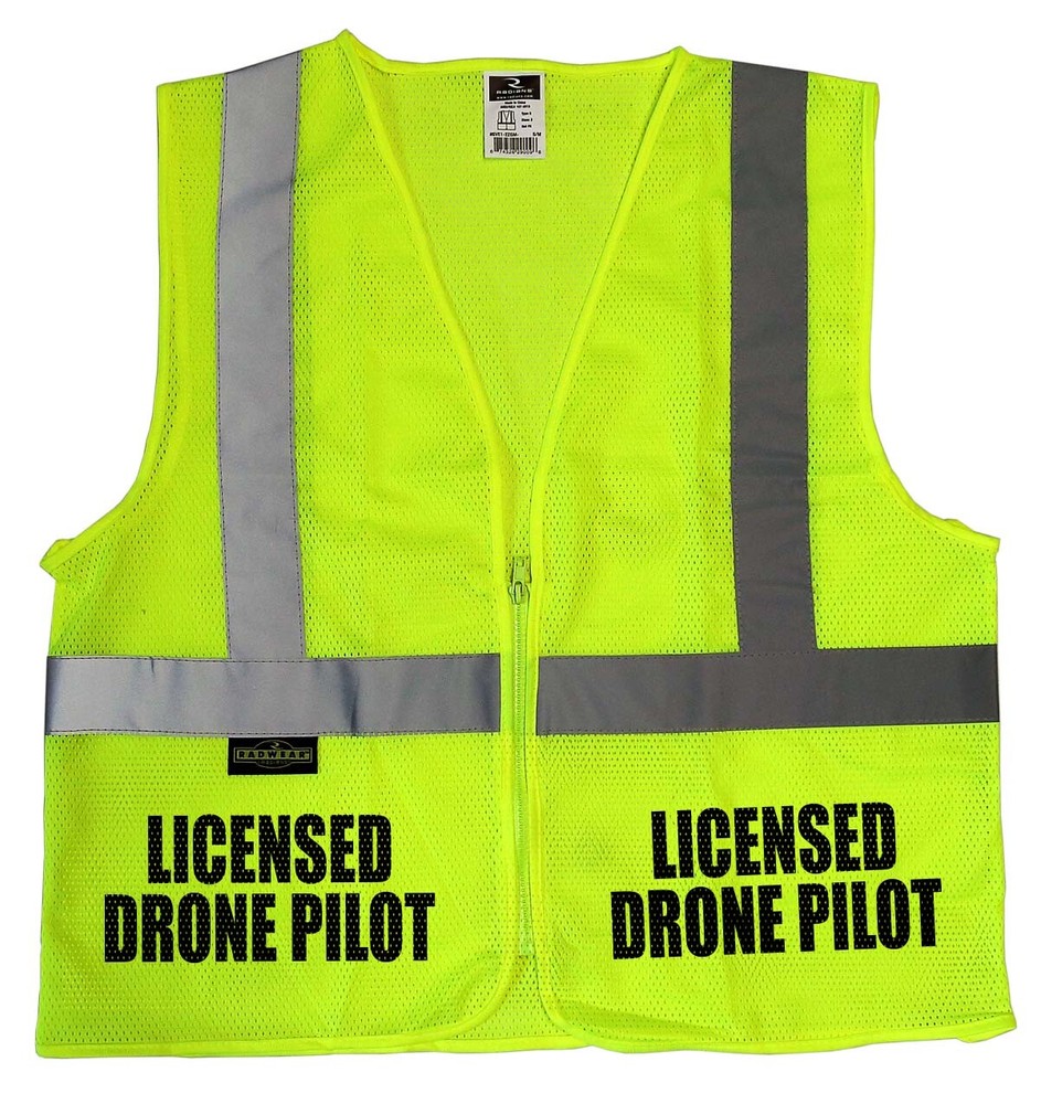 Licensed Drone Pilot safety vest, High Visibility vest