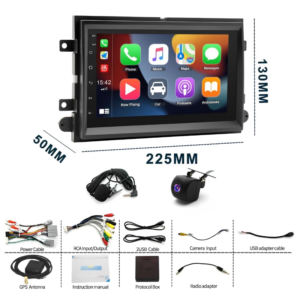 Android 14 Stereo Focus 2005-2007 7 Screen Carplay Android Auto GPS