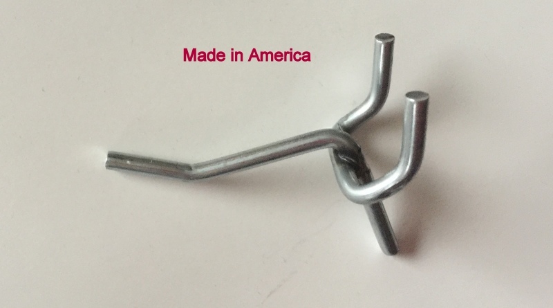 (20 PACK) One Inch All Metal Peg Hooks For 1/8" to 1/4" Pegboard or Slatwall USA