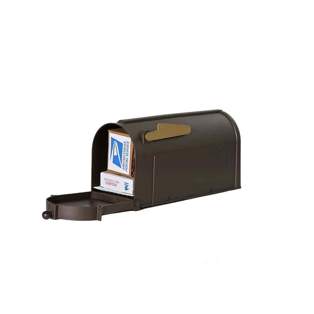 Bronze Post Mount Mailbox, Large, Keeps Mail Dry, Heavy Duty for Rural