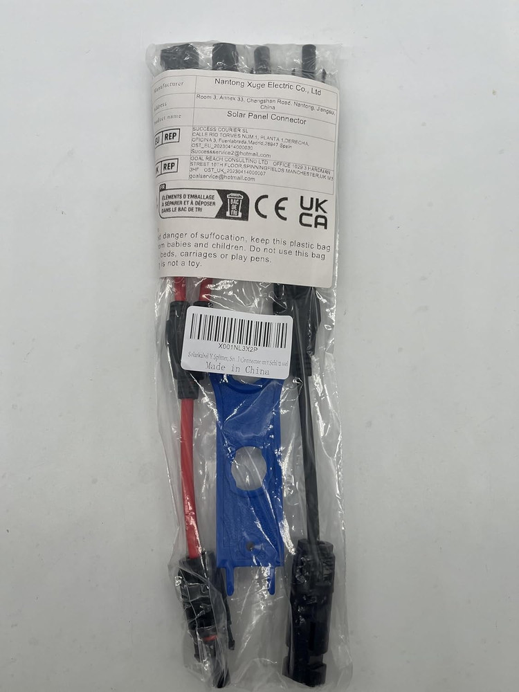 Solar Cable Y Splitter, 6 Mm² Solar Panel Y Plug, Solar Cable Splitter Solar Pan