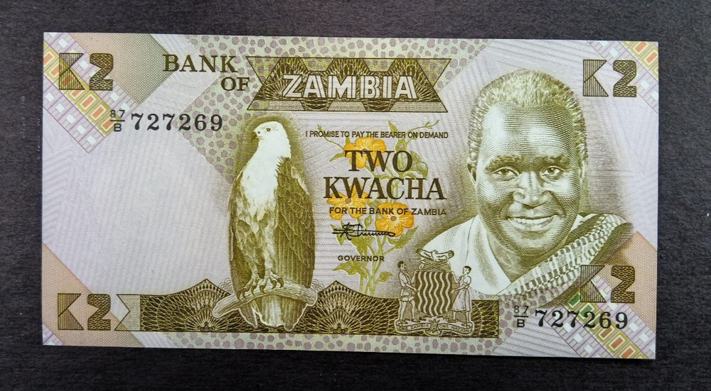 ZAMBIA 1988 2 KWACHA UNC
