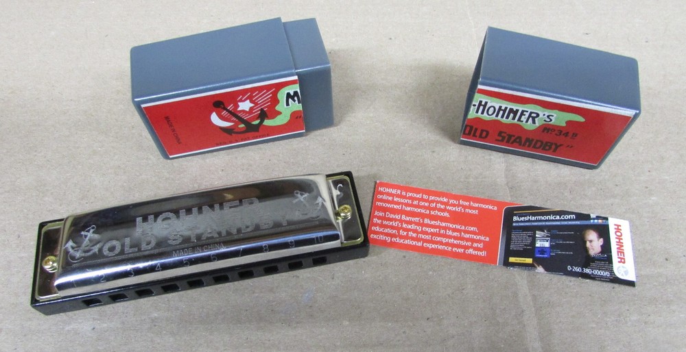 M-Hohner's Old Standby Harmonica With Case New Repro No.34B