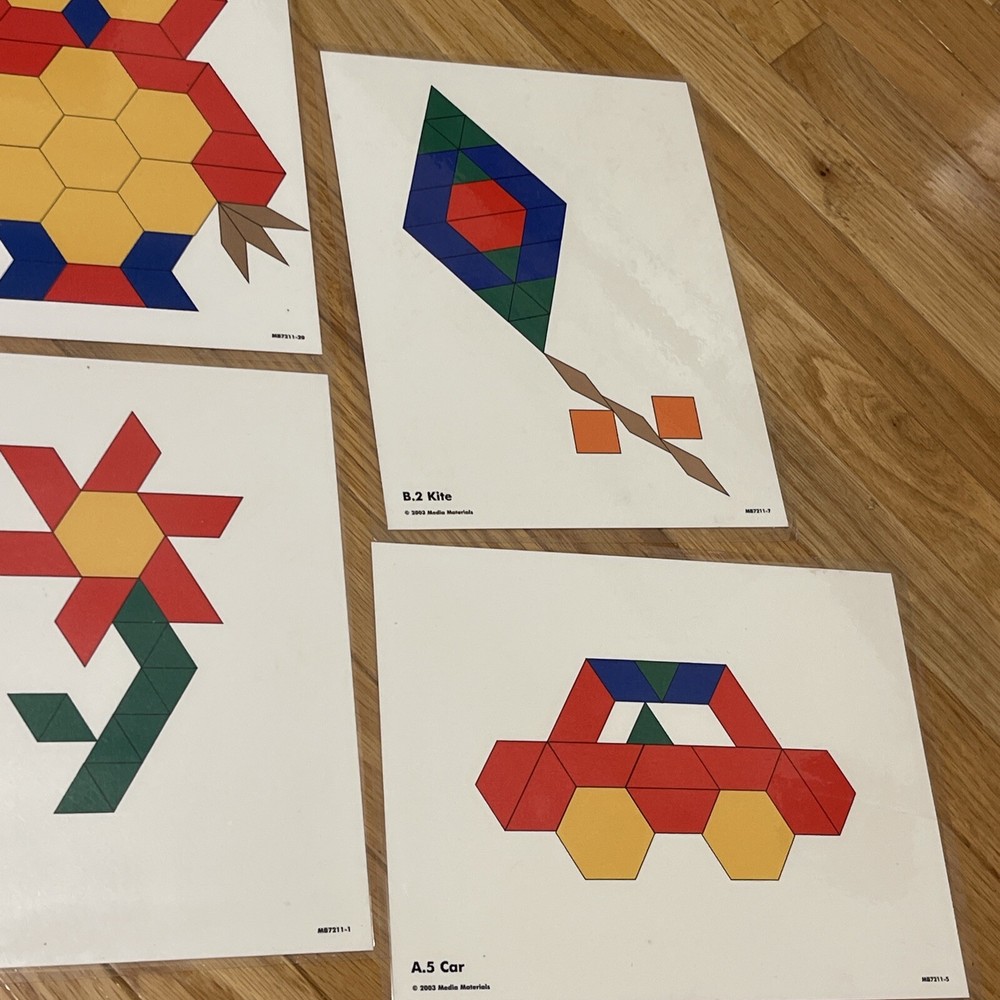Vintage 2003 Media Materials Learning Resources Pattern Block Activity Set