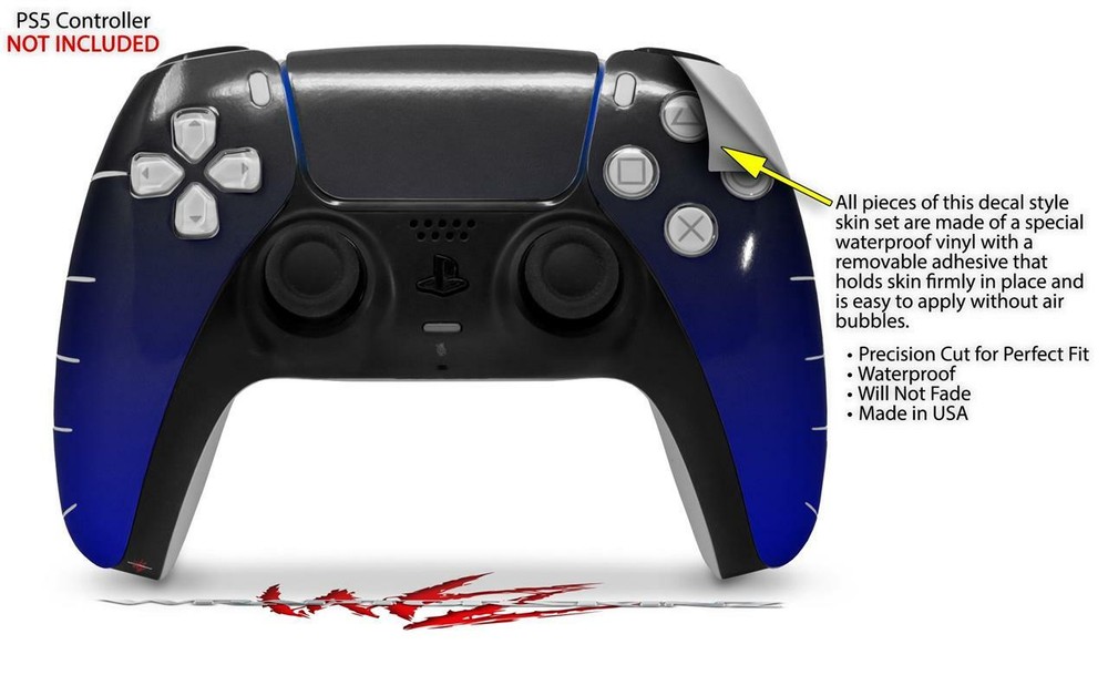 Skin Sony PS5 Controller Smooth Fades Blue Black