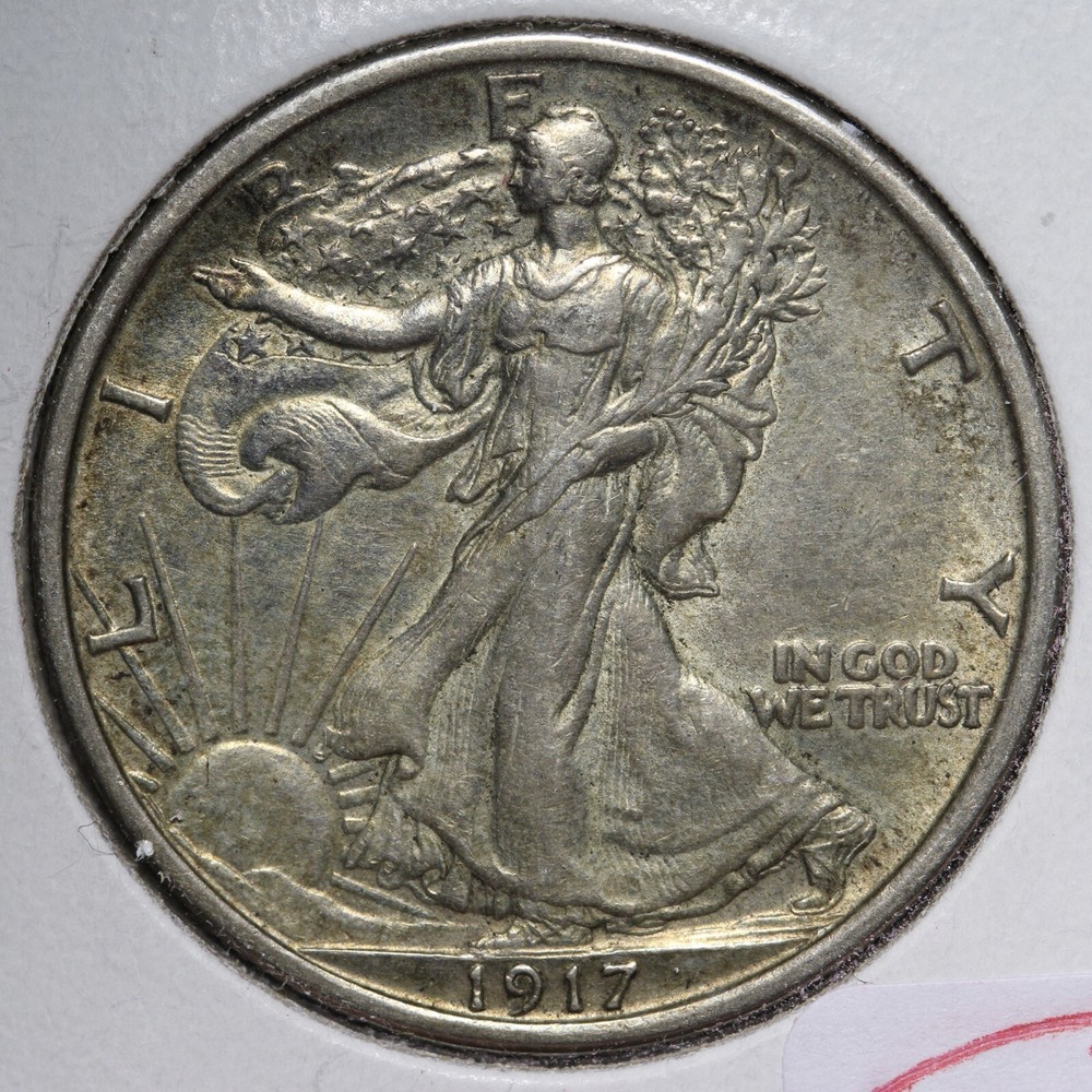 1917 Walking Liberty Silver Half Dollar AU++/UNC E320 WOFP