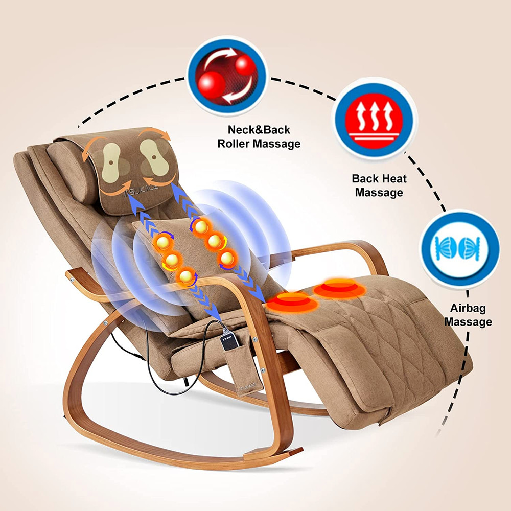 Rocking Chair with Massage Function, Reclining Function, Electric Relaxing Chair