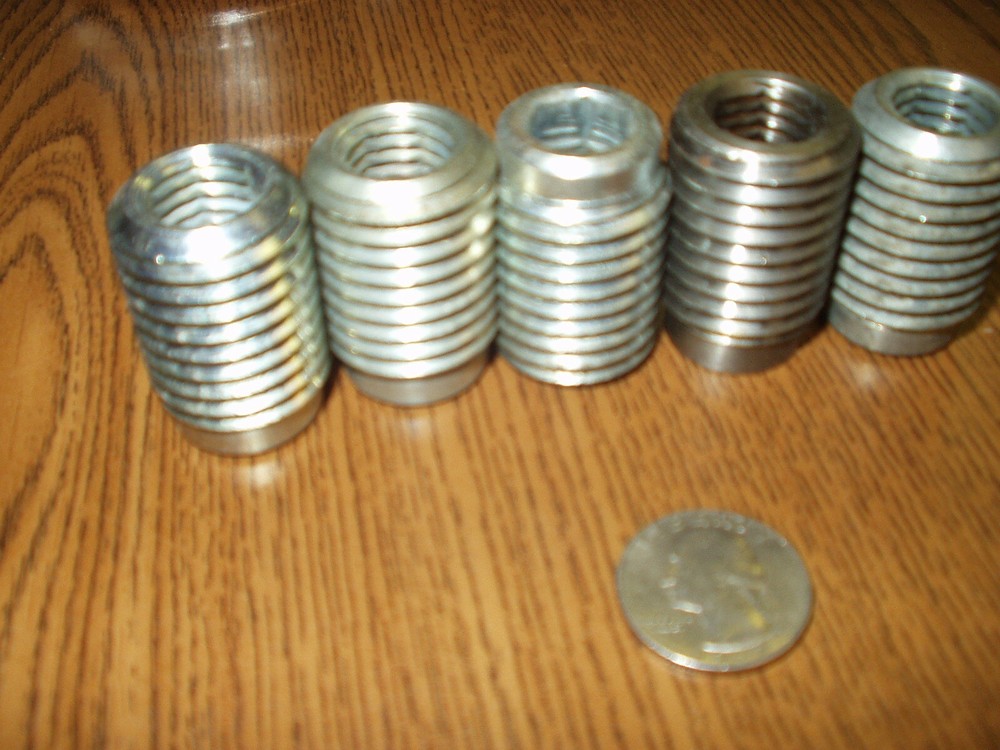 Five New Thread Inserts 1"- 8 TPI Thread  with 1/2" Hex Drive and 5/8" -11 id