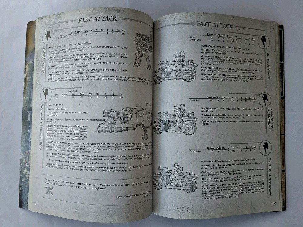 Warhammer, 40k, Space Marines, Codex, Soft Cover, 2004, 4th Edition, Used