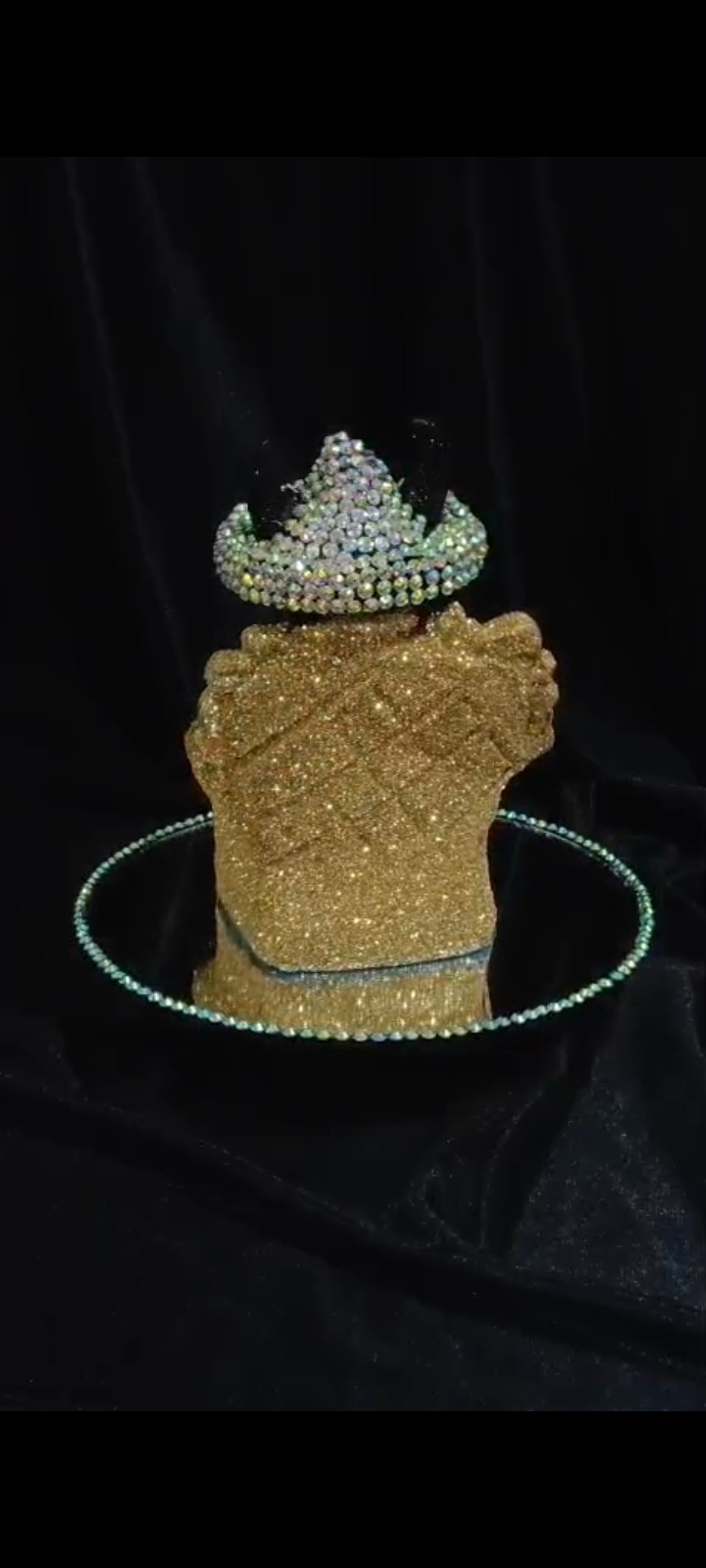 Angelito Negro Handcraft Swarovski Polished Statue Special Edition