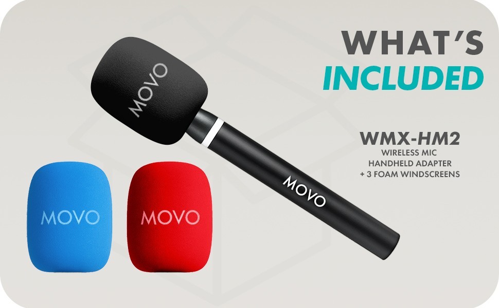 Movo WMX-HM2 Wireless Microphone Handle Handheld Interview Grip with Mic Holder