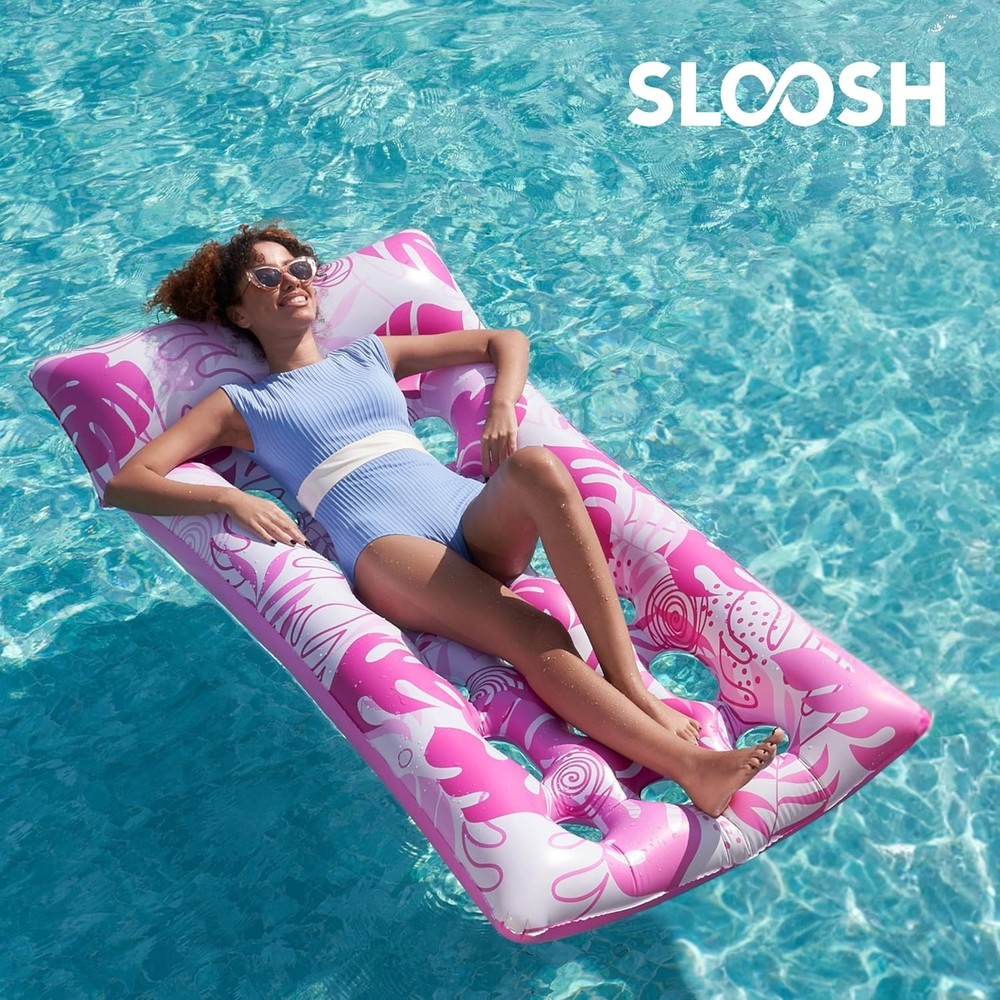 """Inflatable Pool Floats Adults - Large Pool Float Tanning Raft with Headrest,