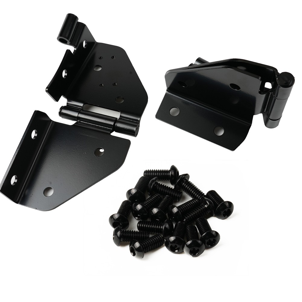 For 1976-1995 Wrangler CJ5, CJ7 Windshield Hinges Pair, Black
