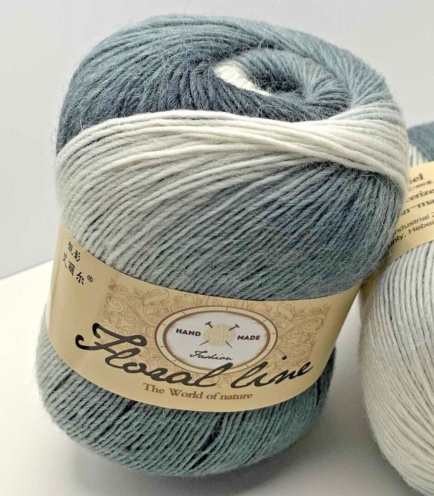 Floral Line wool / acrylic blend yarn rainbow multi