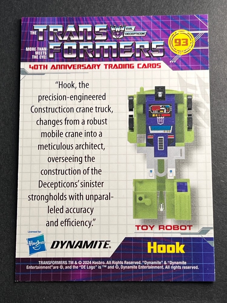 Trading Card: Dynamite Transformers 40th Anniversary: Card #93 Hook