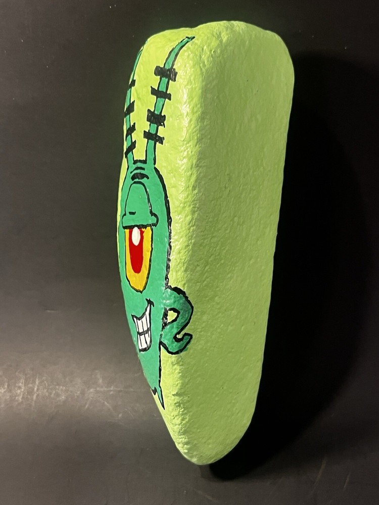 Plankton Hand Painted Rock Great Gift! SpongeBob SquarePants