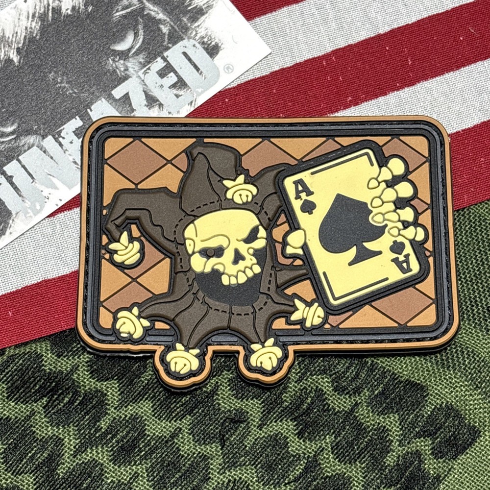 PvC 3D Jester With Ace H&L Patch Funny 3.5x2.5”