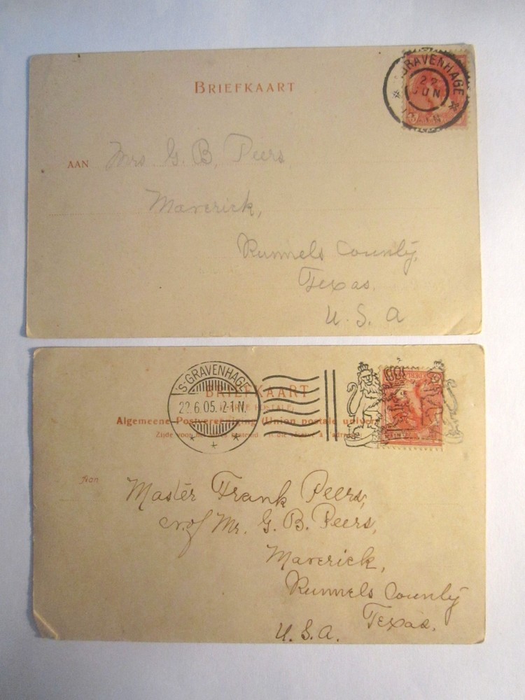2 NETHERLANDS CARDS GRAVENHAGE CANCEL