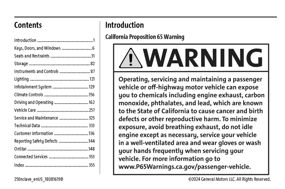 2025 Buick Enclave Owners Manual User Guide