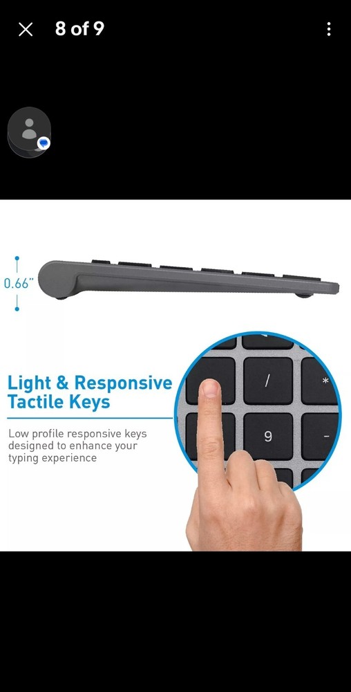 Macally Bluetooth Number Pad for Laptop - Wireless Numeric Keypad - 35-Key Nu...