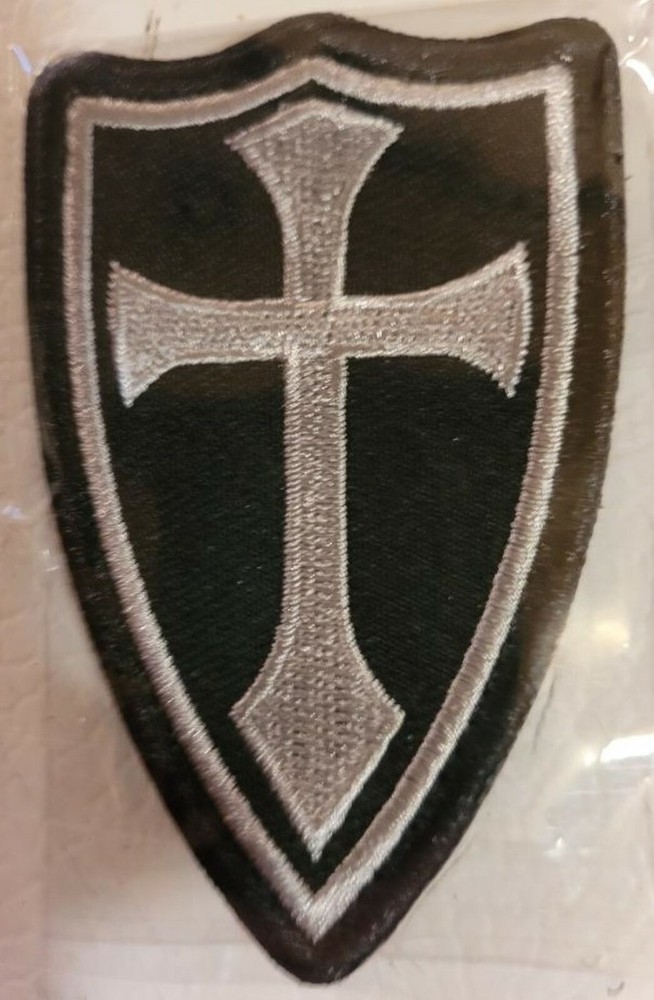 Knight's Templar White Cross on Shield Patch