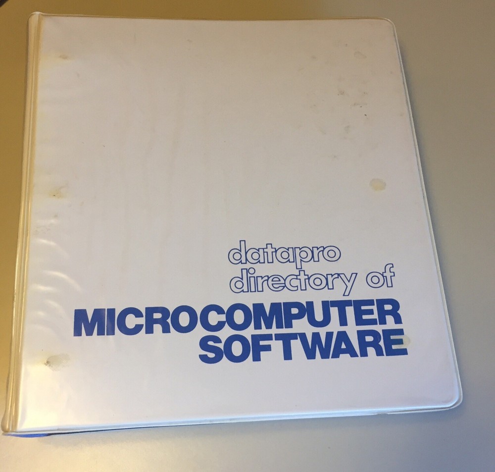 Vintage 1982 DATAPRO Directory Of Microcomputer Software Binder 1 & 2
