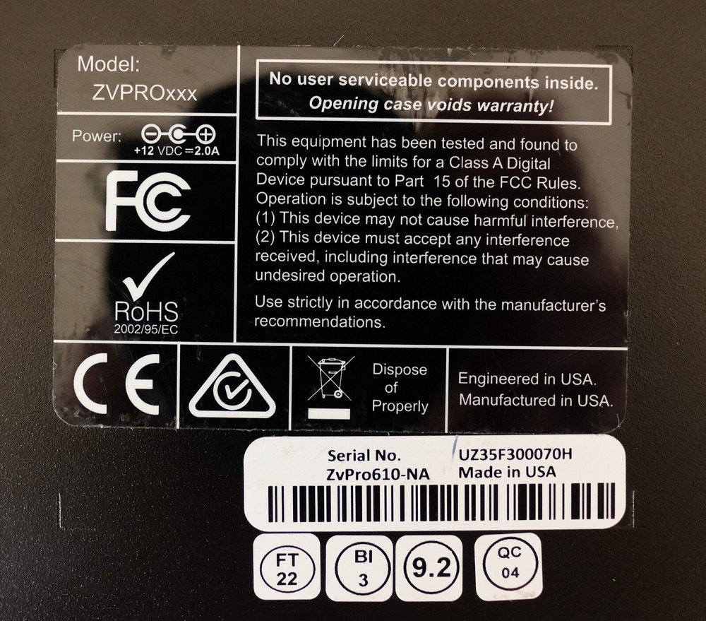 ZeeVee ZV Pro 610 NA Component and VGA Encoder w/ Box