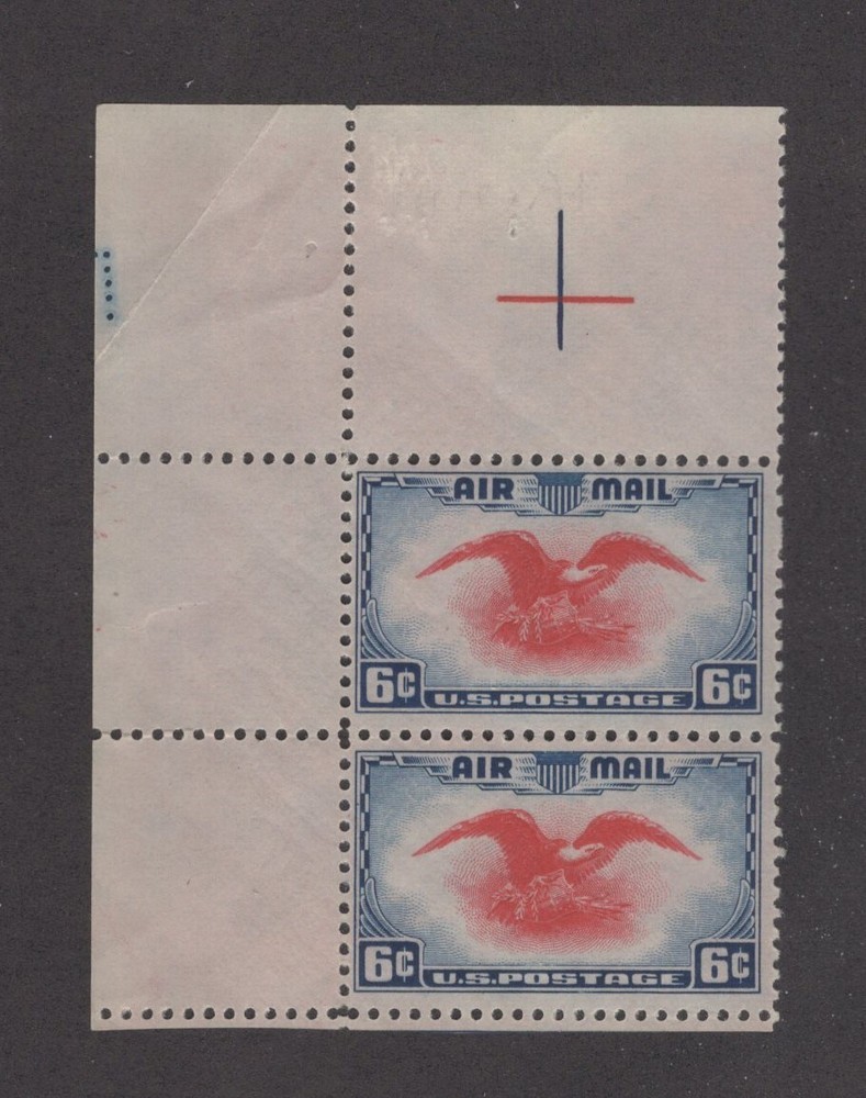 Scott C23 - Eagle. Airmail. Verical Pair. MNH. OG.   #02 C23pr
