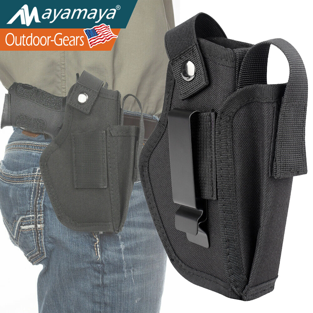 Universal IWB OWB Tactical Gun Holster with Mag Pouch Concealed Carry Pistol