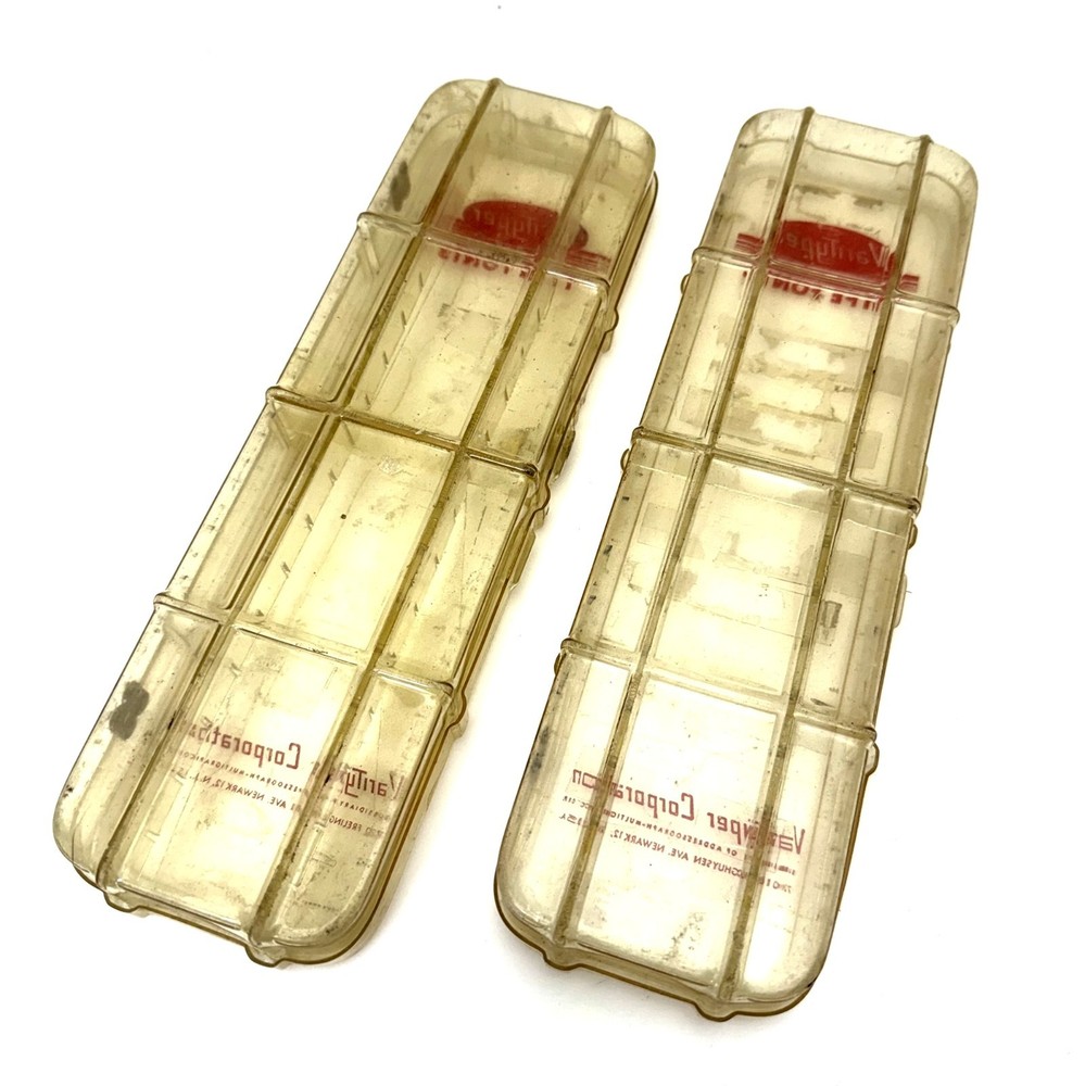Two (2) Varityper Shuttle Cases Typewriter Print Element Holder Plastic Carrying