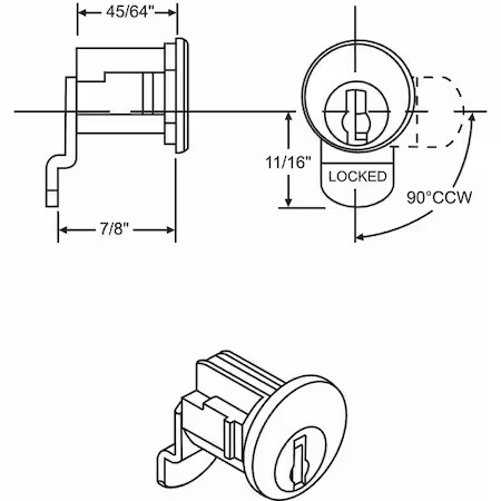 Mailbox Lock, For 4C Pedestal Mailboxes, 97-3