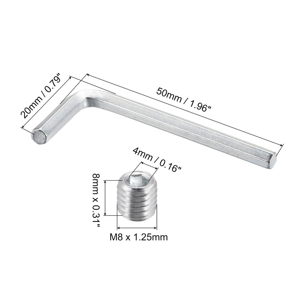 Internal handlebar hexagonal nut, 4pcs M8x1.25mm spin lock collar screw