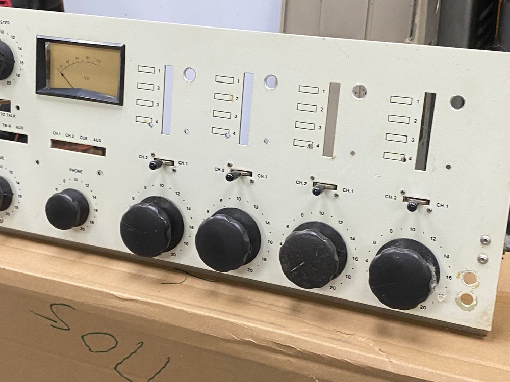 Stereo Ampro Console Front Panel with Switches - Knobs - VU's - Attenuators