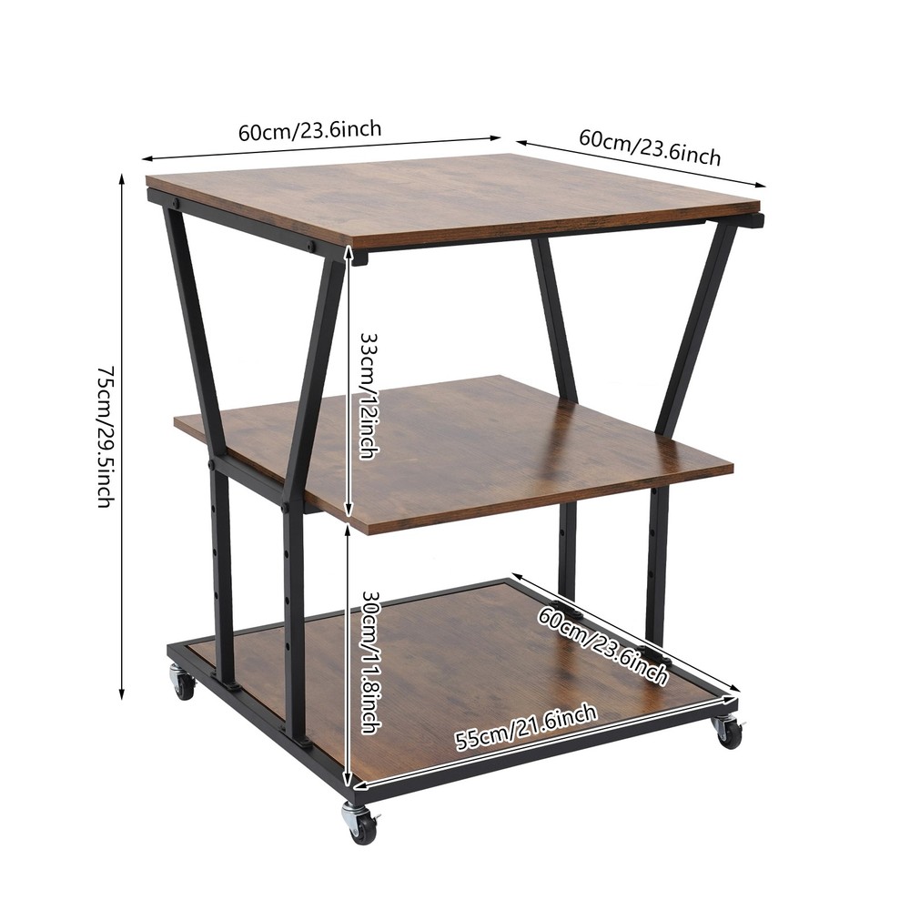 3-Tier Printer Stand Printer Storage Cart Printer Stand for Home/Office
