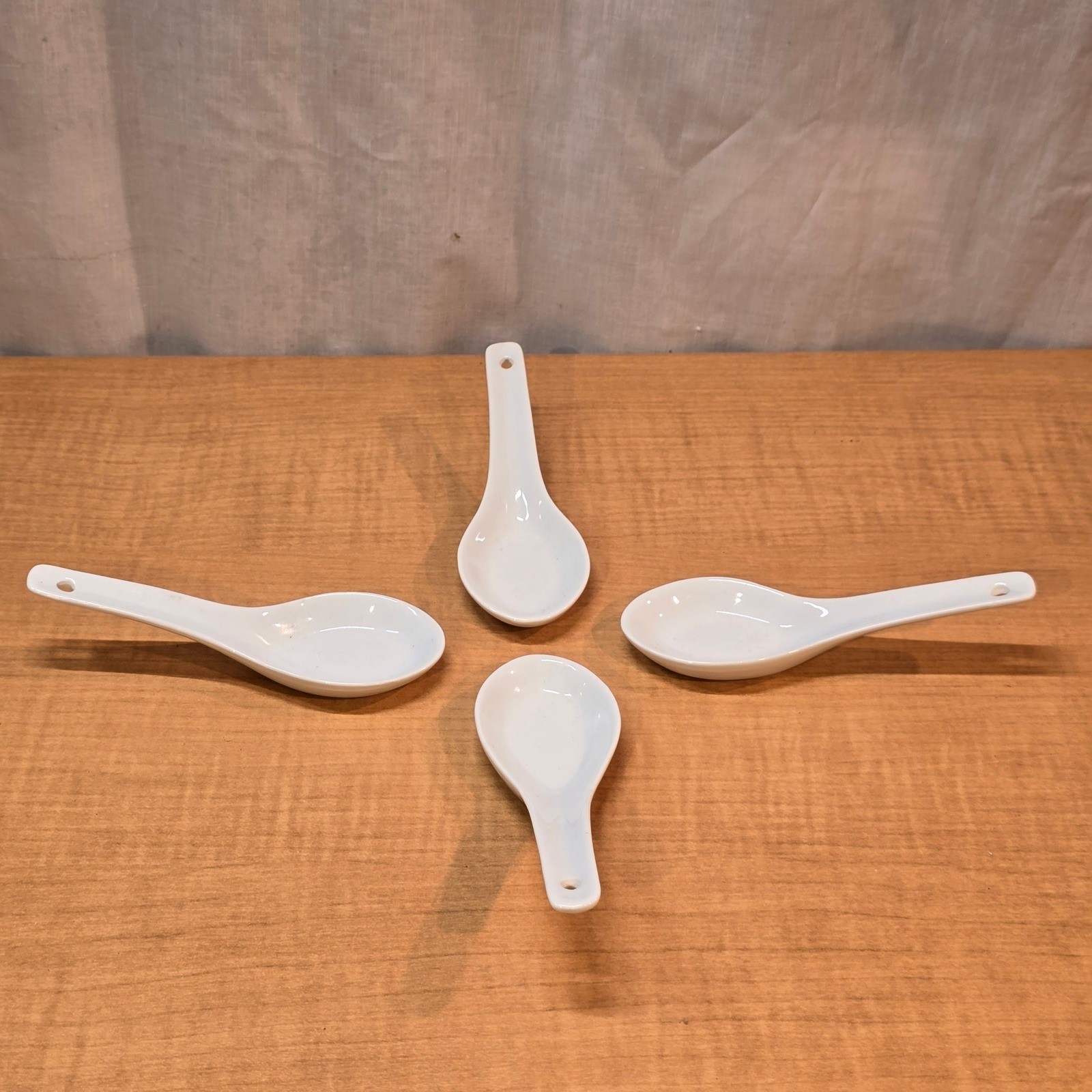4 Saki Spoons Pier 1 China White Serving Spoon Liquid Display