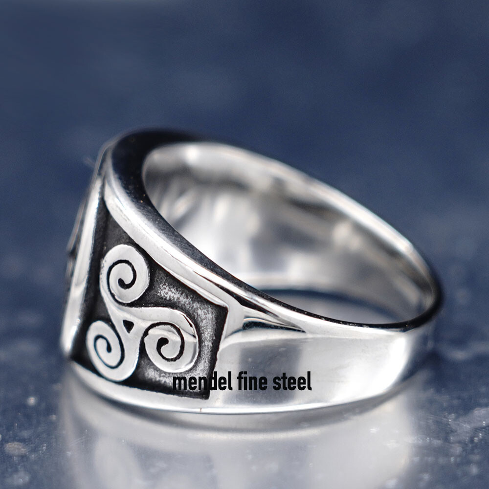 MENDEL Mens Celtic Irish Triskele Knot Symbol Ring Size 7 8 9 10 11 12 13 14 15