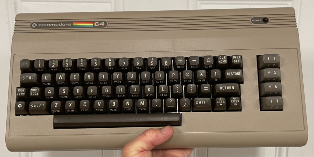 Commodore 64 Keyboard in Box & Manual Inserts & Cords & Warranty Tested