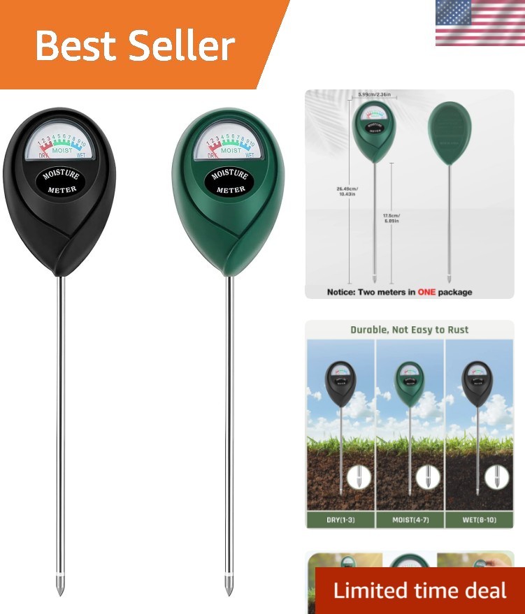 Durable Soil Moisture Meter with Easy-Read Dial for Indoor & Outdoor Plants