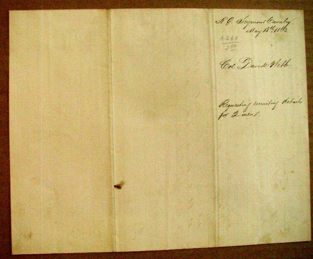 CAVALRY OFFICER LETTER WITH LOGO ILLUS 1863