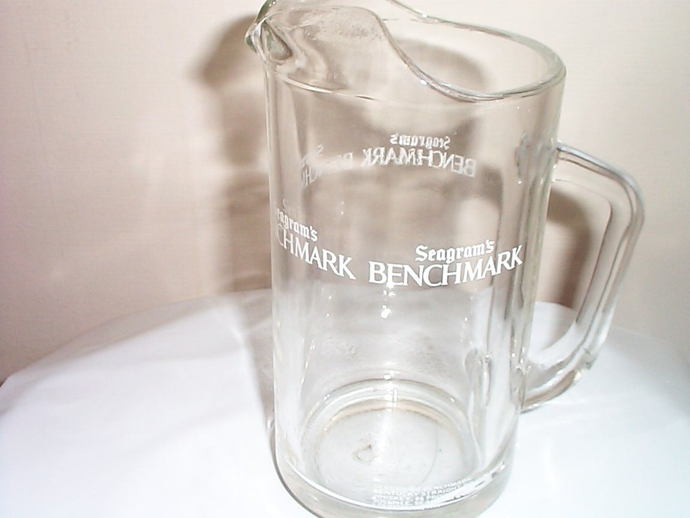 Seagrams Benchmark Glass Pitcher 7" Tall