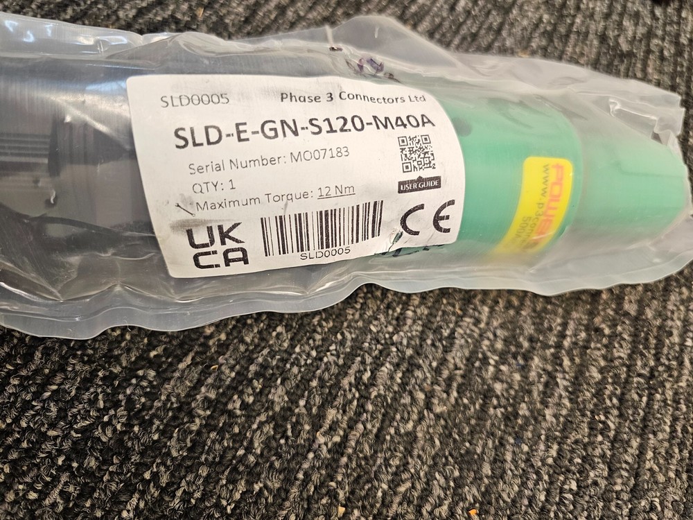 P3Connectors Powersafe SLD-E-GN-S120-M40A Single Pole Connection Drain Connector