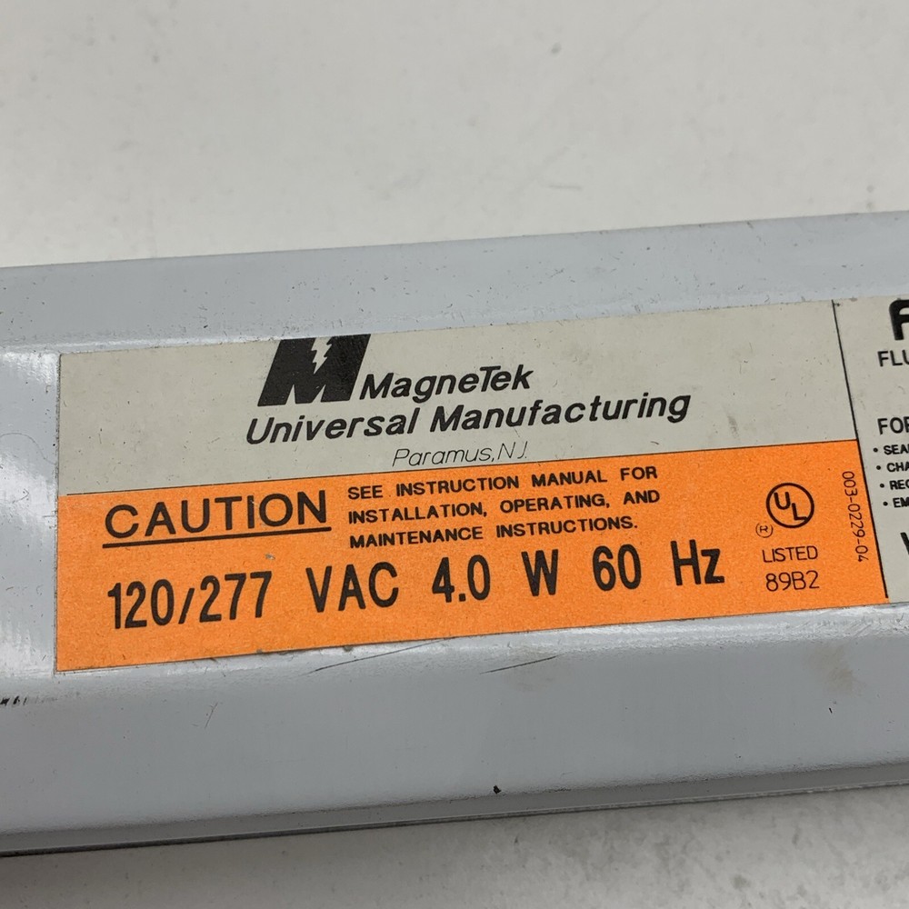 Magnetek 8550 Fluorescent Emergency Ballast 2-8' T12 (Missing Hardware & Switch)