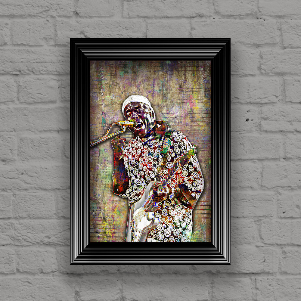BUDDY GUY Poster, Buddy Guy Blues Guitar Pop Art Tribute Free Shipping US