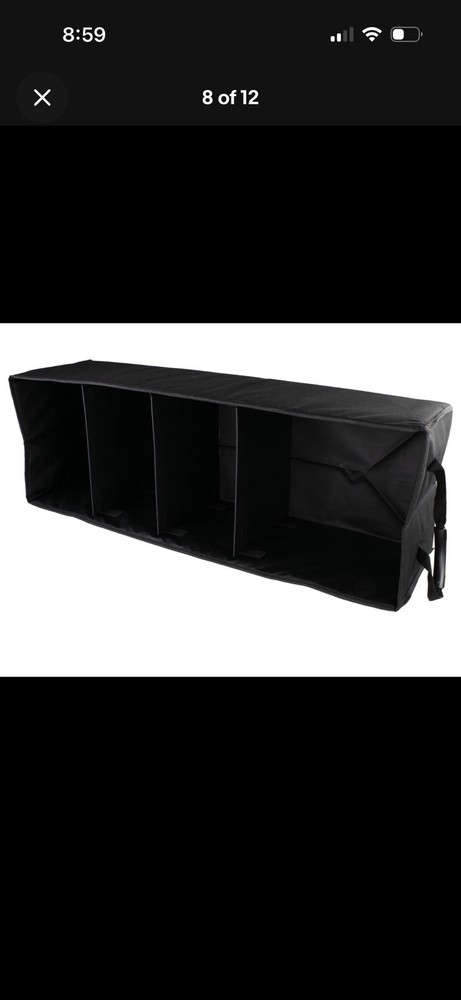 Soft Sided Folding Cargo Organizer with Ford Logo, Black with 4 Compartments