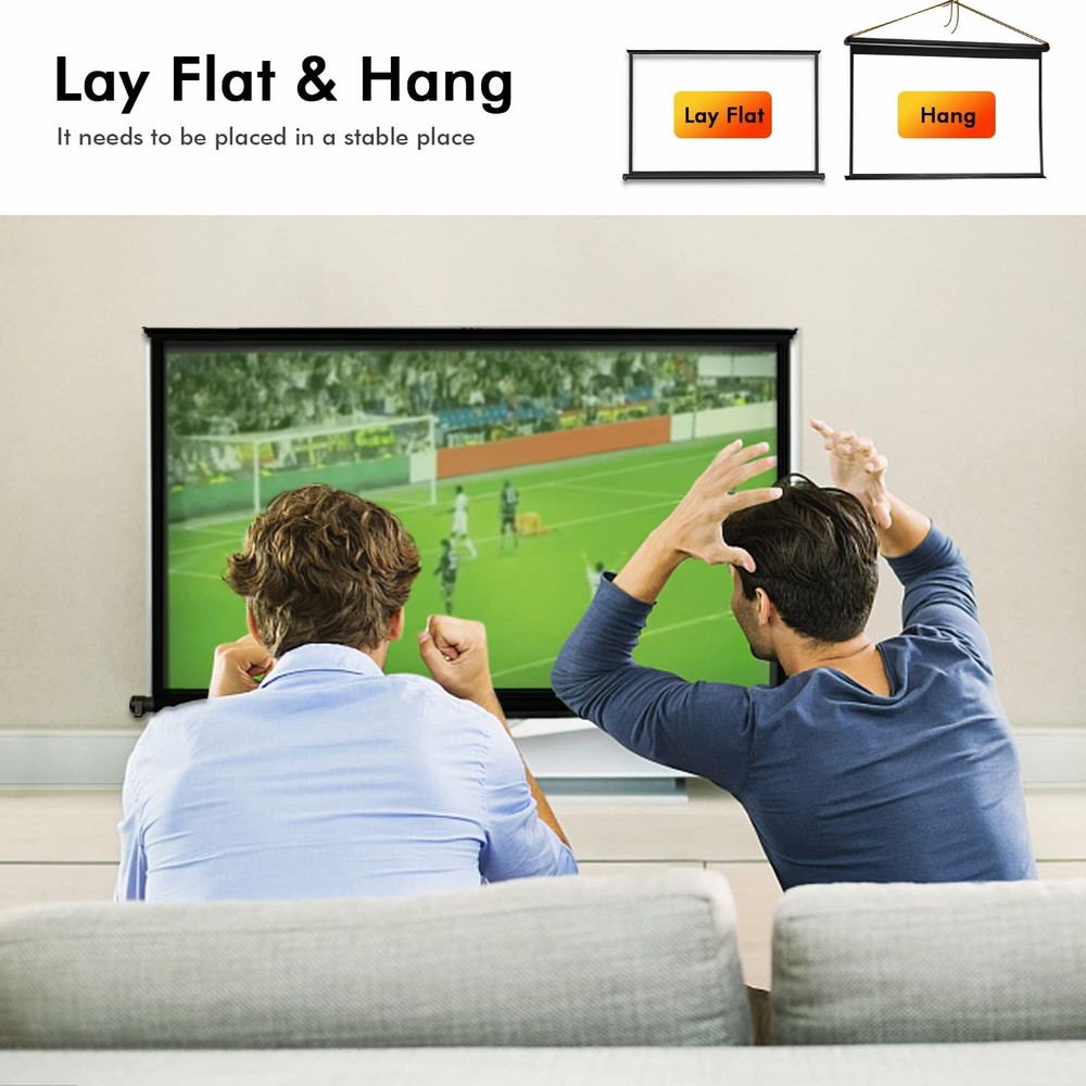 New Portable Mobile 50 Inch Projector Screen Pull Down, 16:9 white