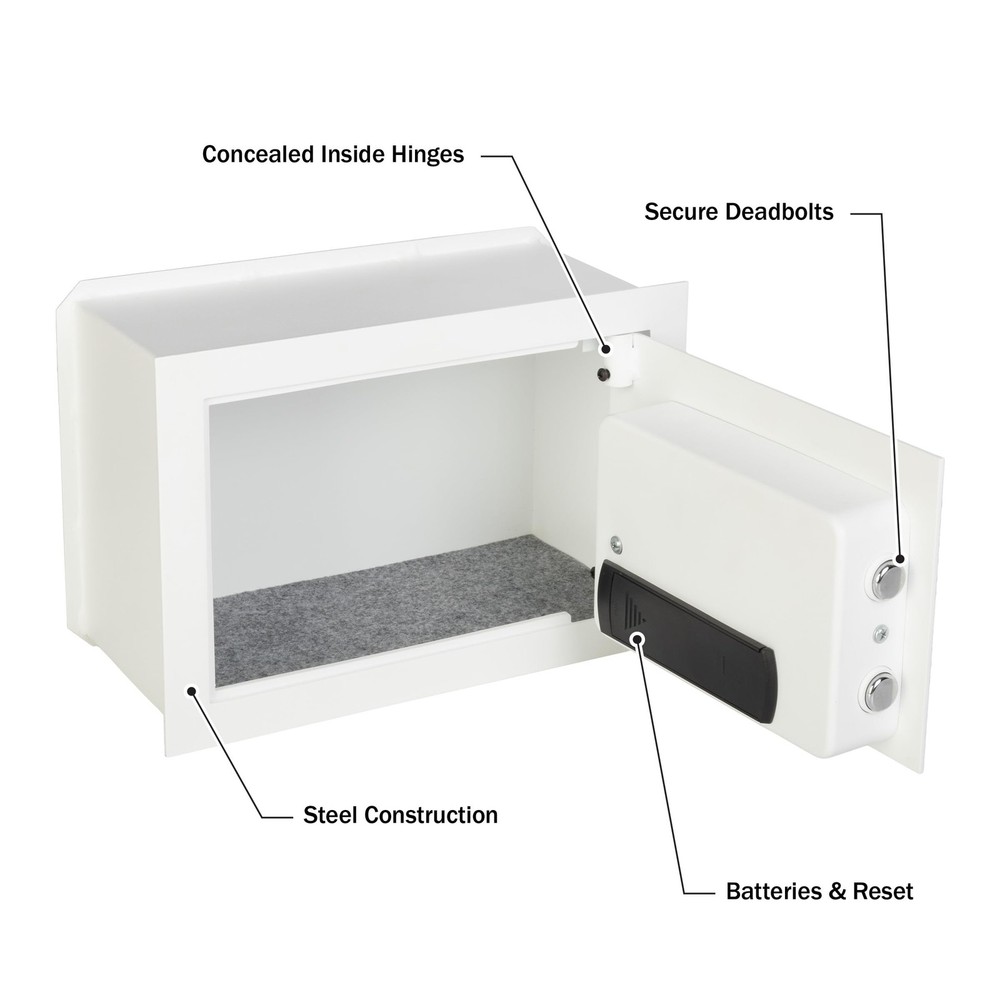 Wall Safe - Digital Safety with Passcode for Quick Access and Backup Key - Pe...