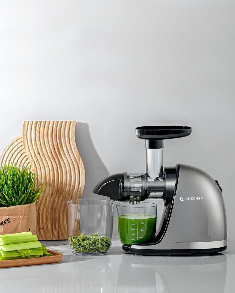 Cold Press Masticating Juicer Machine - 90% Yield Reverse System, Quiet Motor...